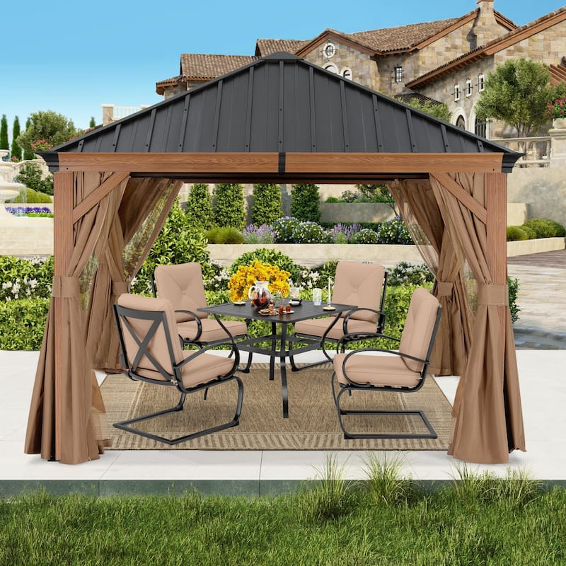 ABCCANOPY Outdoor Hardtop Gazebo with Galvanized Steel Double Roof