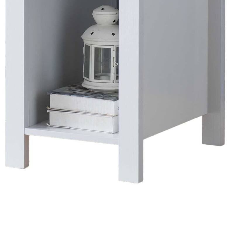 Akol Computer Desk, Keyboard Drawer and Storage, 39 Inch, Modern White