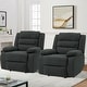 preview thumbnail 90 of 101, Overstuffed Cotton Corduroy Manual Pushback Recliner with Wide Armrest