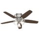 preview thumbnail 2 of 14, Hunter 52" Builder Low Profile Ceiling Fan with 3-Light Light Kit and Pull Chain - Casual, Traditional, Transitional
