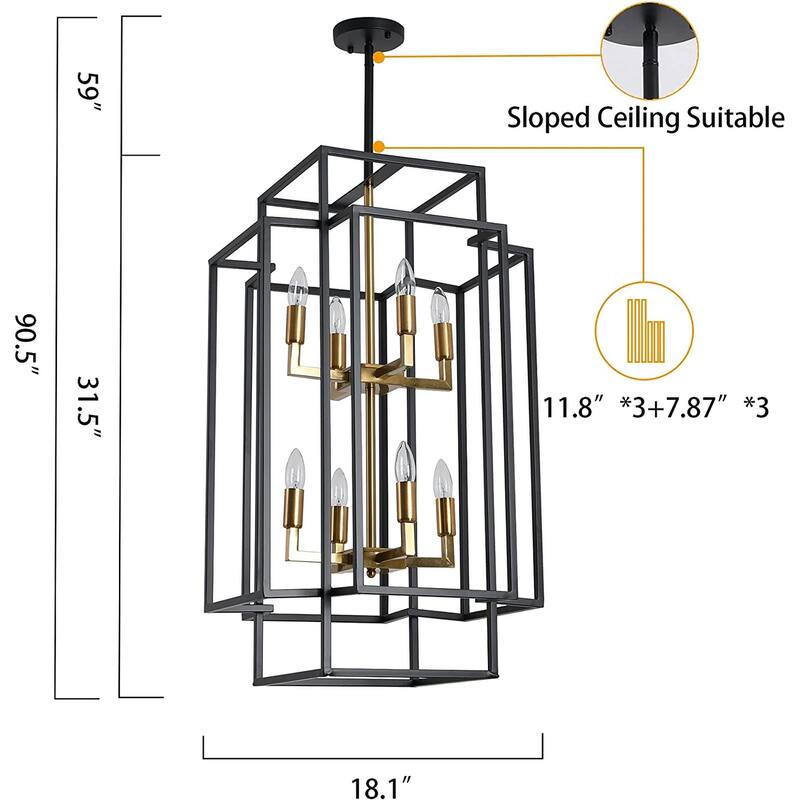 8 light home lantern tiered island pendant light fixture farmhouse kitchen hanging chandelier