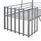 preview thumbnail 35 of 37, Metal House Bunk Bed with Roof and Guardrails, Twin Size