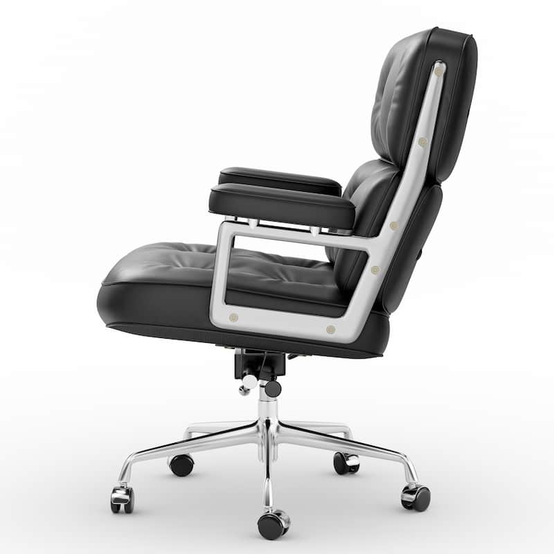Mid-Back Ergonomic Executive Lobby Chair with Lumbar Support - N/A
