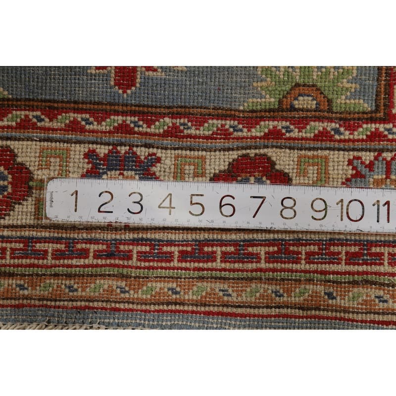 Light Blue Kazak Foyer Rug Handmade Wool Carpet - 2'7"x 3'10"