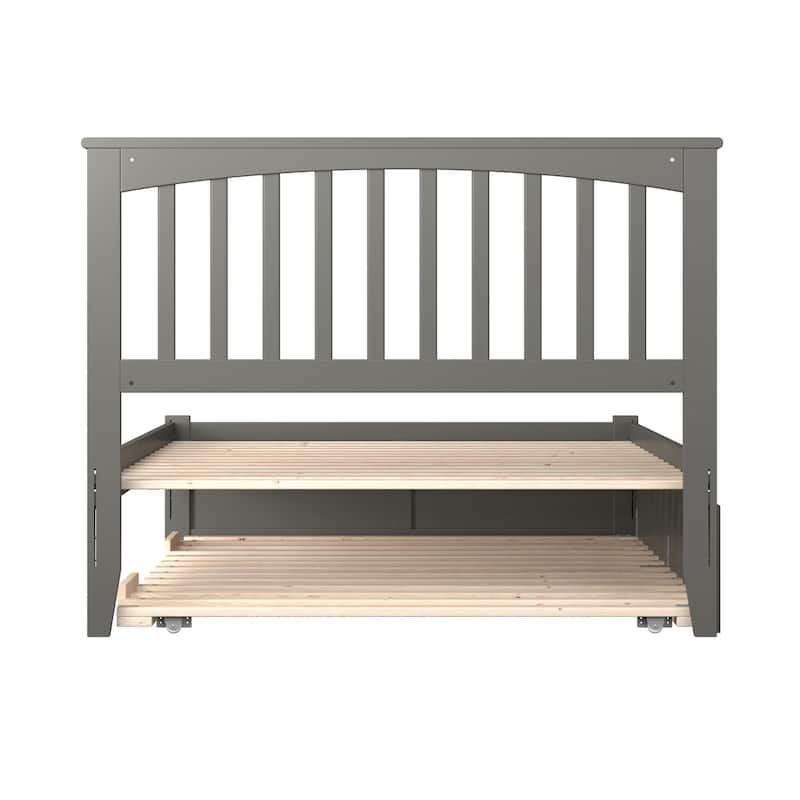Mission Full Platform Bed with Footboard and Full Trundle Bed