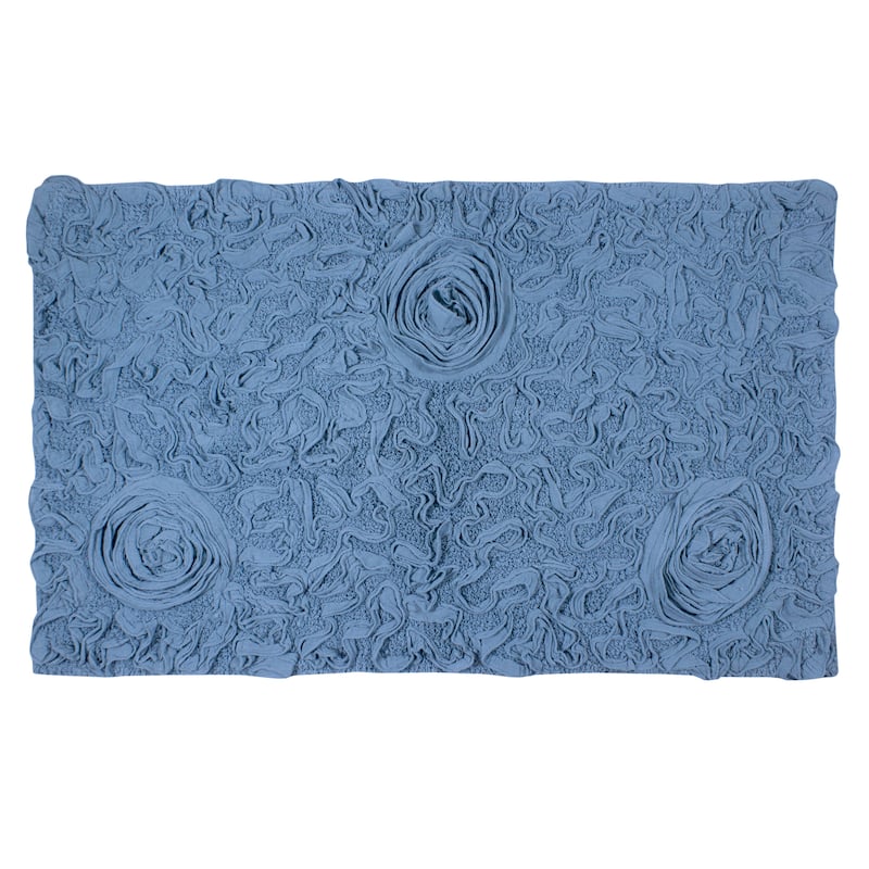 Bell Flower Bathroom Rug, Cotton Soft, Water Absorbent Bath Rug, Non Slip Shower Rug Machine Washable 24"x40" Rectangle