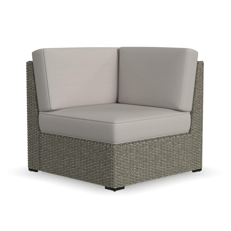 Boca Raton Brown Rattan Outdoor Sectional Side Chair - 32" x 32" x 32"