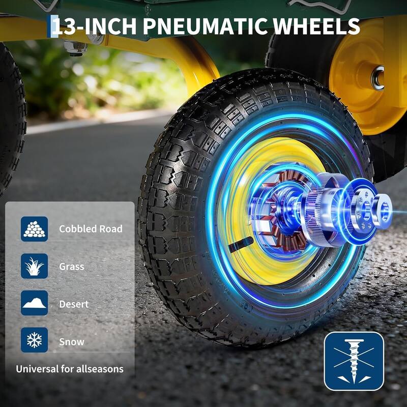 1500-lb Capacity Steel Mesh Garden Cart with Removable Sides and Wheels Green