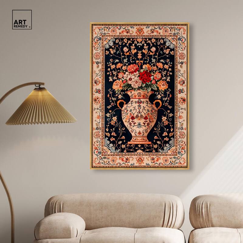Persian Vase and Flowers Canvas by Art Remedy