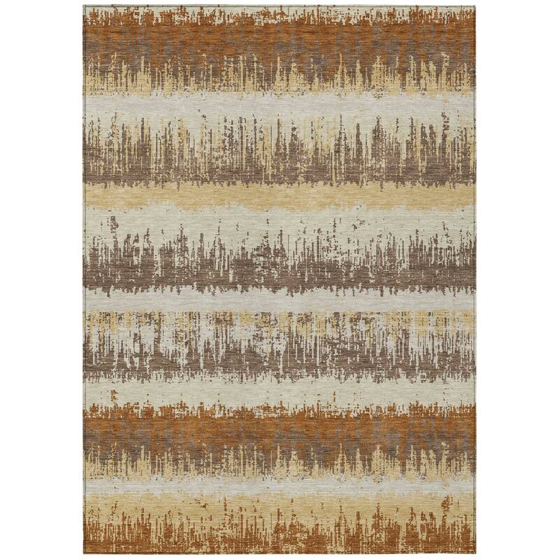 HomeRoots Striped Transitional Rectangle Outdoor Rug