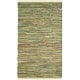preview thumbnail 59 of 82, SAFAVIEH Handmade Rag Rug Bookem Casual Stripe Cotton Rug with Fringe 5' x 8' - Light Green/Multi - Rectangle