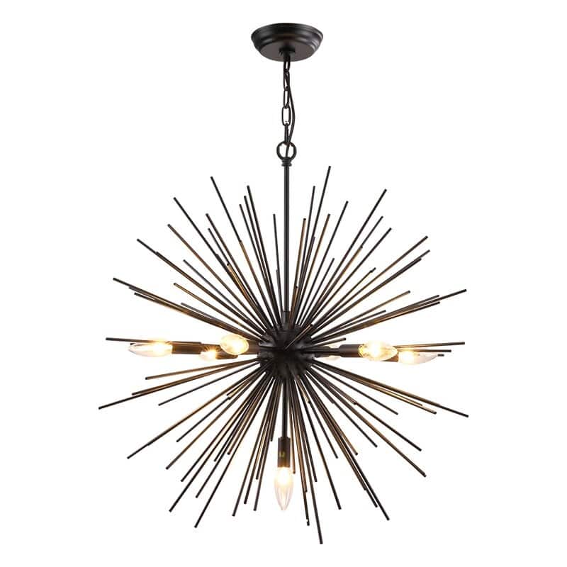 Maxax 7-Light Sputnik Sphere Chandelier with Wrought Iron Accents