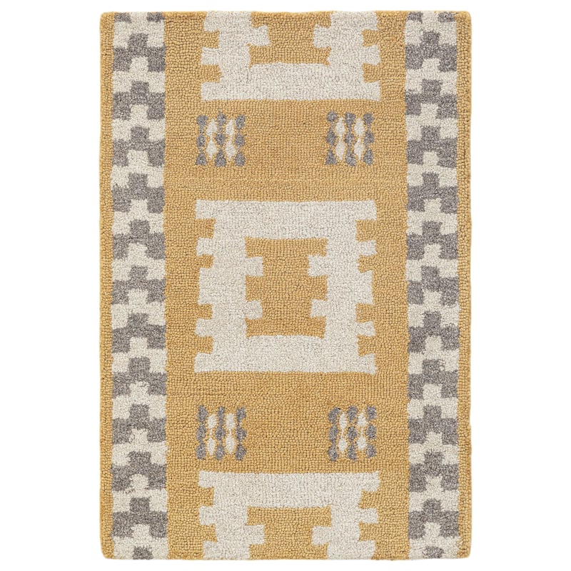 Terra by Obeetee Freya Freya Gold Rug - Straw Stripe - 2' x 3'