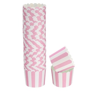 Himition 300Pcs Rainbow Cake Cup Cupcake Wrappers Paper Cups Heat Resistant Baking Packaging Cup Dessert Wraps For Diy Wedding Birthday Party