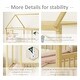 preview thumbnail 6 of 37, Full Size Floor Wooden Bed with House Roof Frame and Safety Guardrails