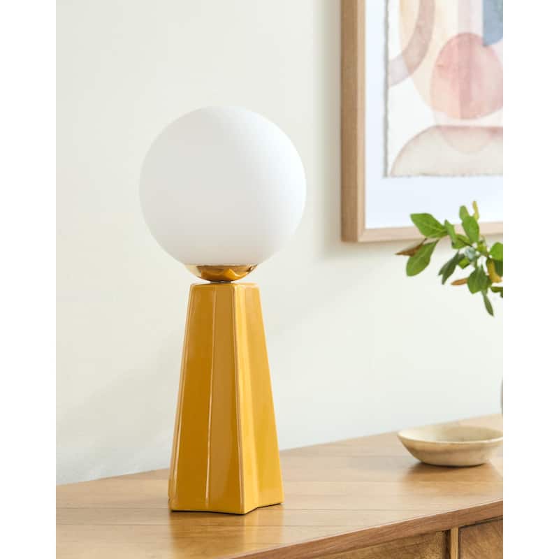 Livabliss Stellan Modern Accent Table Lamp - 18"H x 8"W x 10"D - Yellow