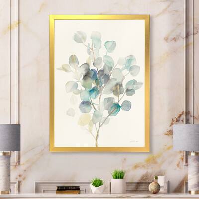 Designart "Eucalyptus leaves I" Farmhouse Premium Framed Art Print
