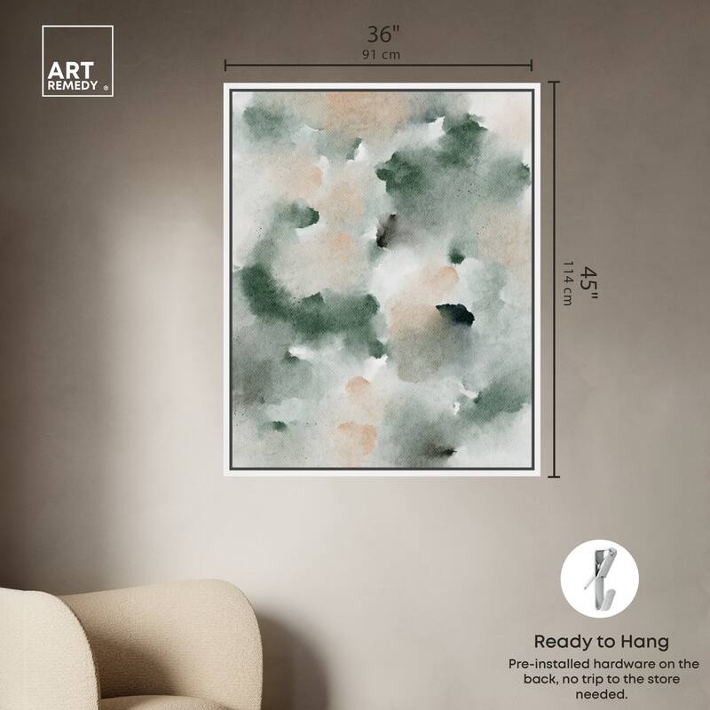 Art Remedy Smoky And Blush Shadows Framed Watercolor Boho Abstracts