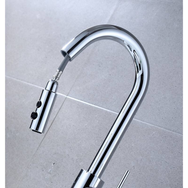 Ultra Faucets Euro Collection Single-Handle Kitchen Faucet With Pull-Down Spray