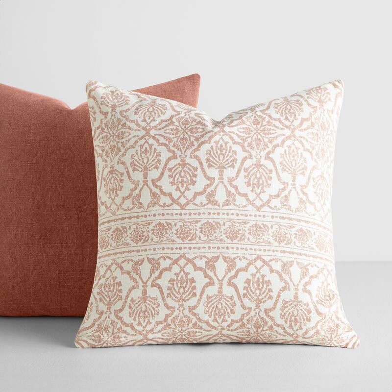 2-Pack Cotton Slub Decor Throw Pillows in Antique Floral