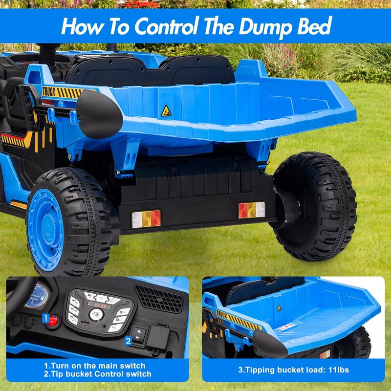 24V 2 Seater Kids Ride On Dump Truck with R/C