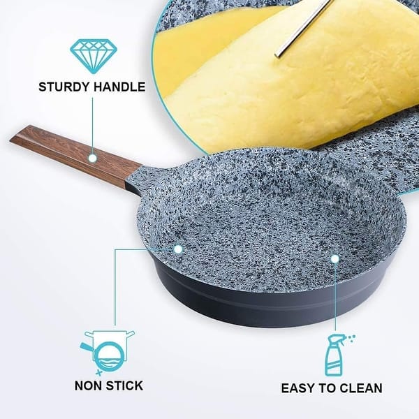 Kitchen Academy 12-Piece Nonstick Granite Stone Cookware Pots and Pans ...