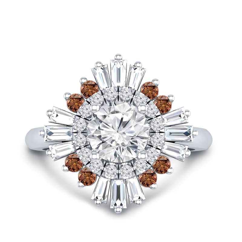 Auriya 14k Gold 1 1/2ctw Ballerina Halo Diamond Engagement Ring Certified (G-H, VS1-VS2) - White - 8.5
