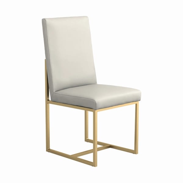Strick & Bolton Edmiston Grey/ Aged Gold Dining Chairs (Set of 2). Opens flyout.