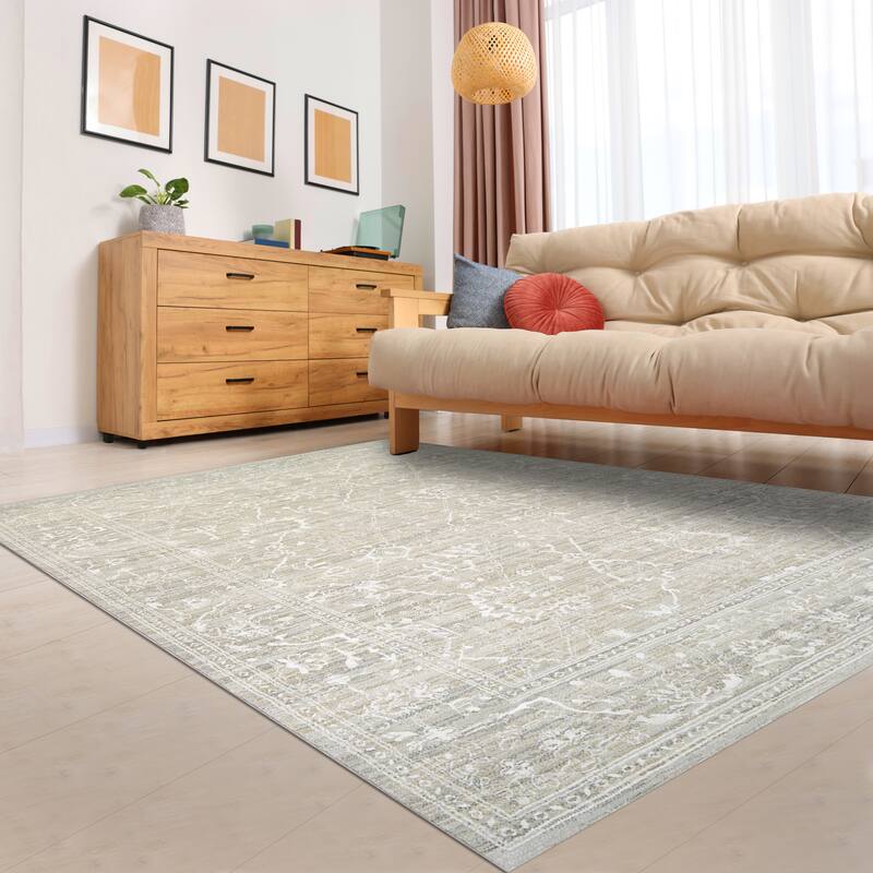 Dream Decor Rugs Delta Moresque Bone Floral Area Rug