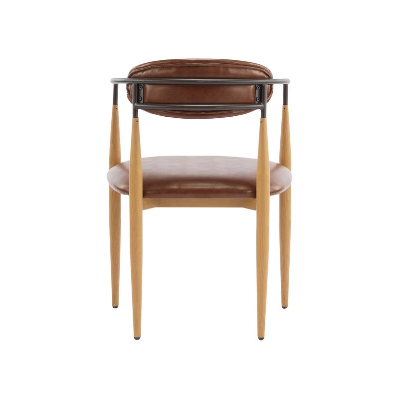 Modern Industrial Elmore Upholstered Dining Chairs (Set of 2) with Iron Frame by Christopher Knight Home