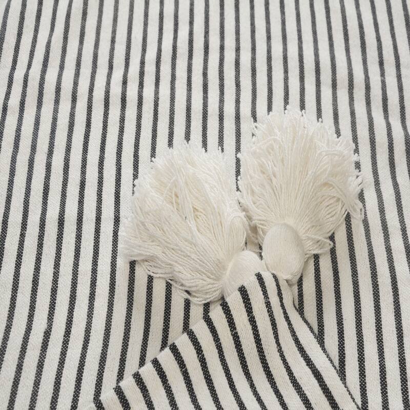 Sevita Striped Tasseled Standard Size Throw Blanket