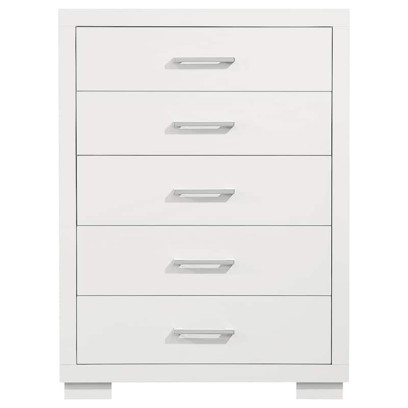 Jessica 5-drawer Bedroom Chest Cream White