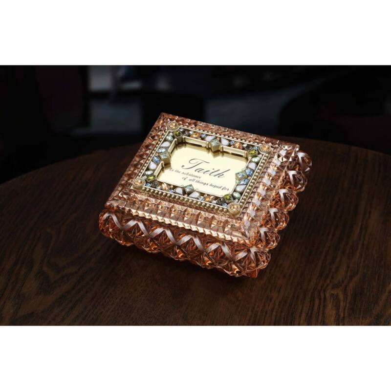 LED Lighted Square Shaped Jewelry Boxes - 4" - Amber - Set of 4
