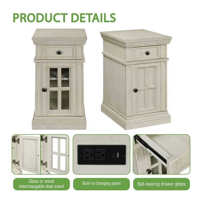 Chair Side Table with Power