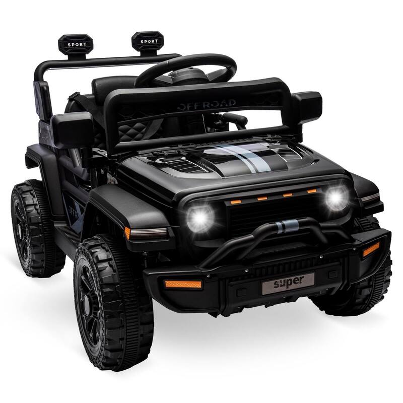 Ride On Truck for Kids, 12V Battery Powered Toy Car with Remote Control - Black