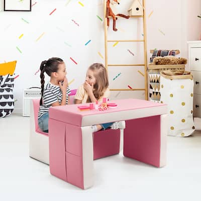 Kids Sofa Couch Armrest Chair Double Seats with Storage Space