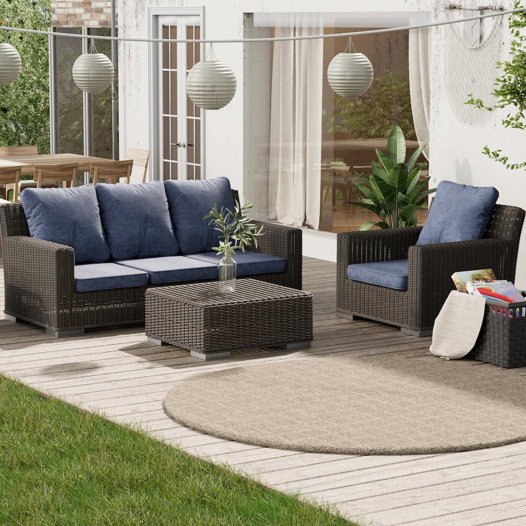 22 x 21 in Outdoor Patio Deep Seat Cushions Set Water Resistant