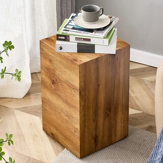 Compact MDF coffee table 11.8x11.8x19.6 inches, stylish texture design ...