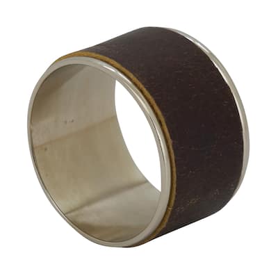 Napkin Rings With Leather Design (Set of 4)