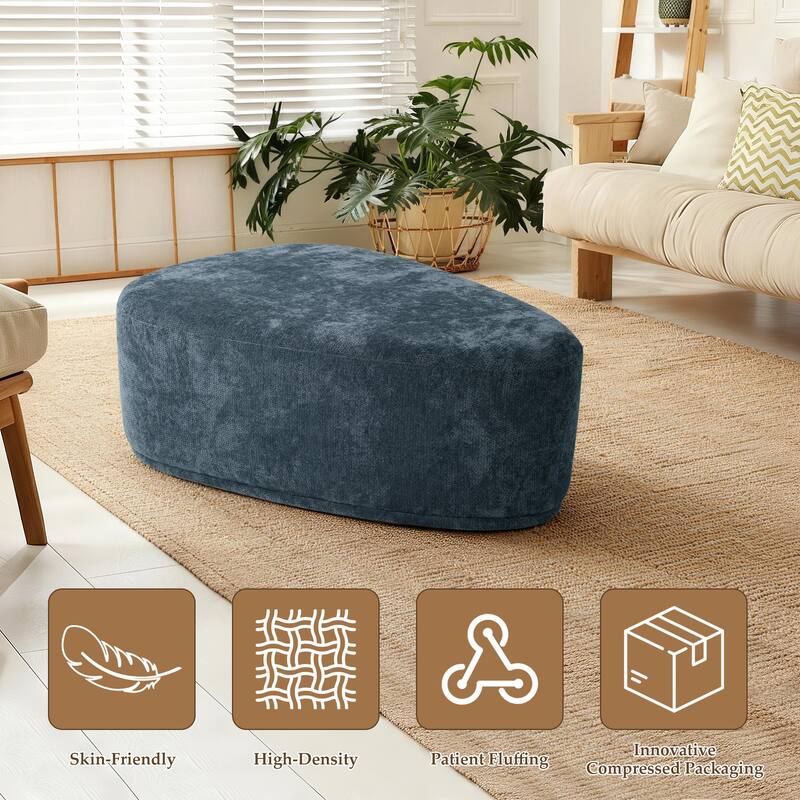 Modern Triangular Upholstered Accent Ottoman