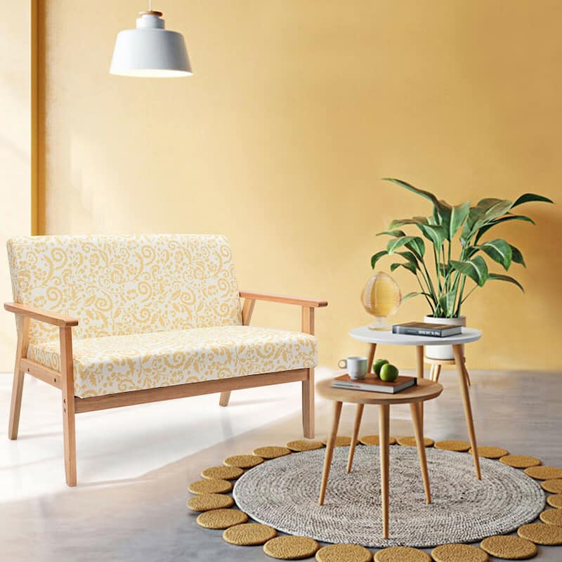 Gymax Modern Fabric Loveseat Sofa Couch Upholstered 2-Seat Wood - 45'' x 26.5'' x 32''