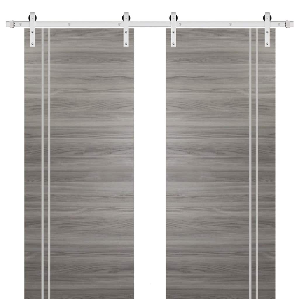 Sturdy Double Barn Door 36 x 80 with Planum 0310 Ginger Ash with 13FT