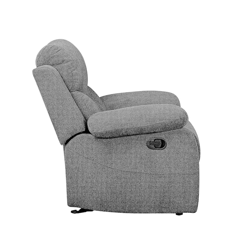 Gray Chenille Loveseat W/Console