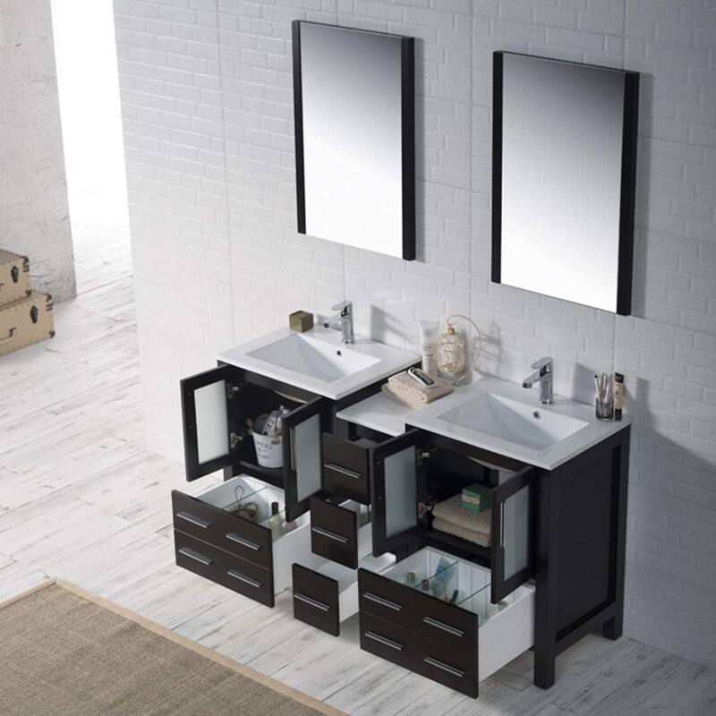 Blossom Sydney 60" Solid Wood Double Sink Bathroom Vanity with Cabinet