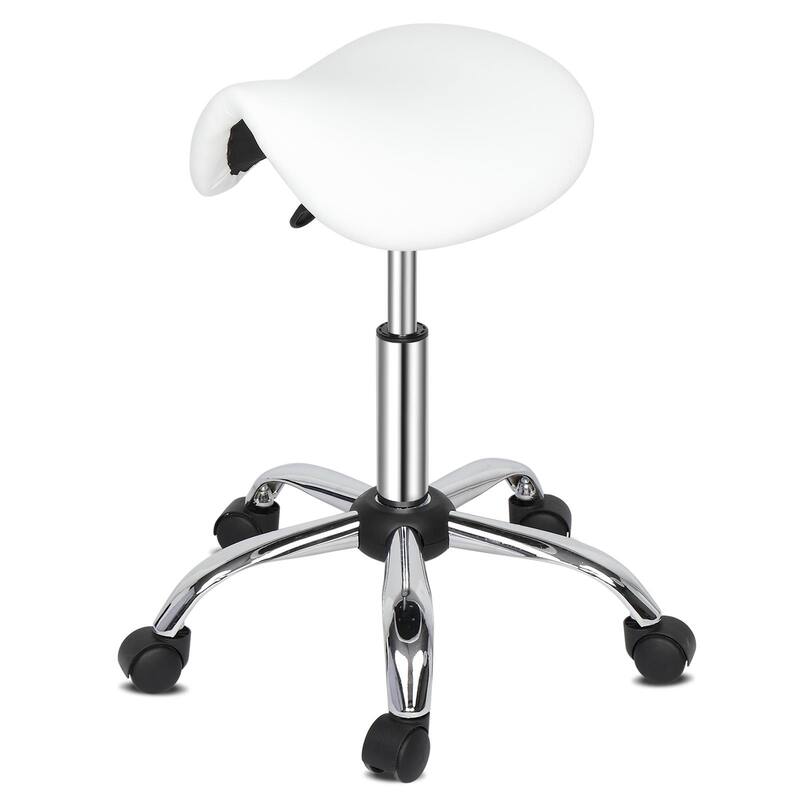 Saddle Rolling Chair Adjustable Hydraulic Stool with Wheels