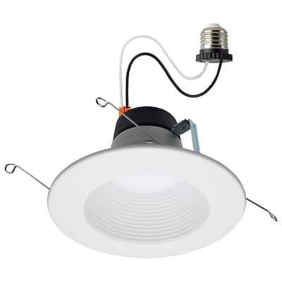 Retrofit Deep Baffle 8/10.5/13.5Ws 27K/30K/35K/40K/50K CCT 5-6In Round White 120V