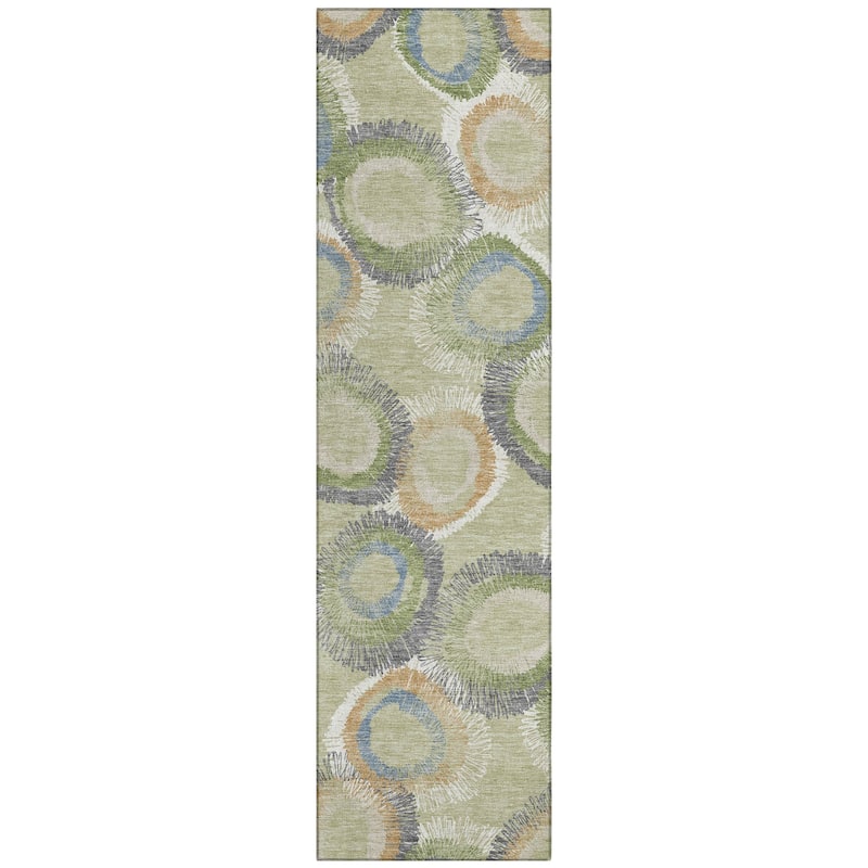 Machine Washable Indoor/ Outdoor Modern Spikey Chantille Rug