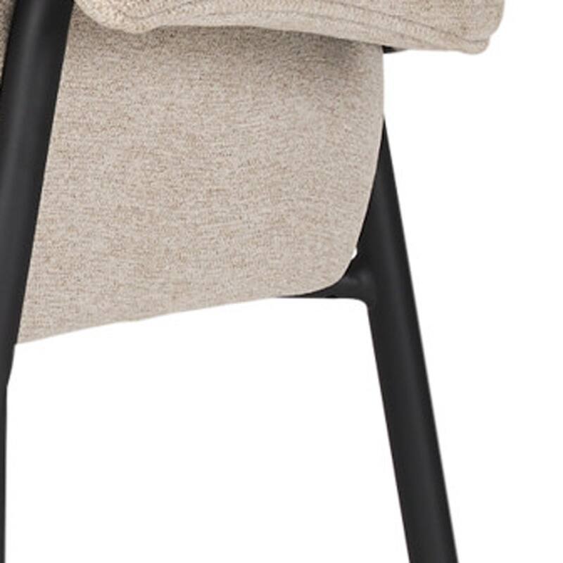 HomeRoots Gray And Black Upholstered Fabric Dining Arm Chair - 29.50 in. x 32.50 in. x 24.50 in.