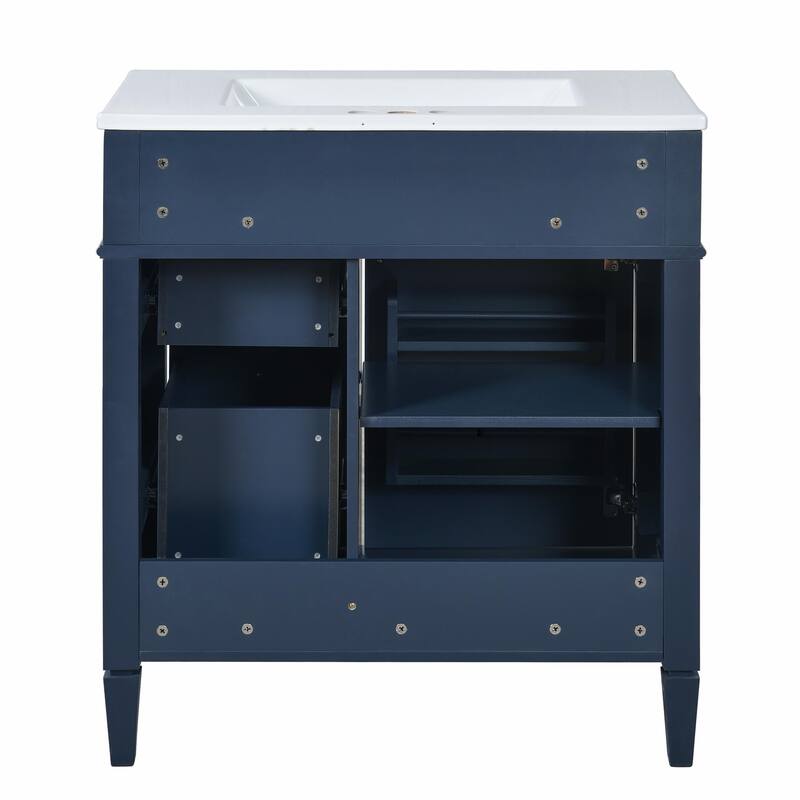 30" Bathroom Vanity with Mirror, Sink, and Storage Cabinet