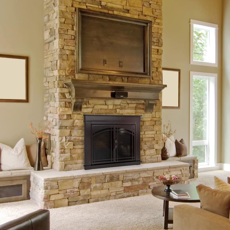 Pleasant Hearth Fenwick Fireplace Glass Door